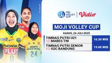 Jangan lewatkan streaming Moji Volley Cup 2025 - uji coba Timnas voli putri Indonesia di Vidio. Saksikan laga uji coba Timnas voli putri Indonesia di ajang Moji VOlley Cup 2025 yang berlangsung pada, 24 - 27 Juli 2025 hanya di layanan OTT Vidio. (sum. doc. vidio.com)