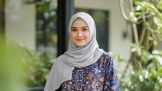Gamis Batik Syar'i Desain Longgar