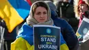 Para pengunjuk rasa mendesak dukungan Barat yang lebih besar karena meningkatnya kekhawatiran tentang kemampuan Kyiv untuk menangkis Rusia yang semakin masif. (Joseph Prezioso/AFP)