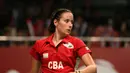 Samantha Barning, pebulutangkis Belanda yang turun di nomor ganda putri dan ganda campuran. (Bola.com/Arief Bagus)