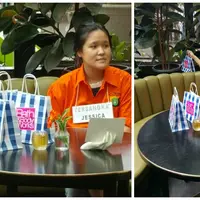 Tersangka kasus pembunuhan Wayan Mirna Salihin, Jessica Kumala Wongso, saat rekonstruksi. (Istimewa)