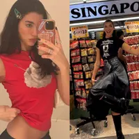 Lihat di sini gaya Dua Lipa kulineran sebelum konser di Singapura. [@dualipa].