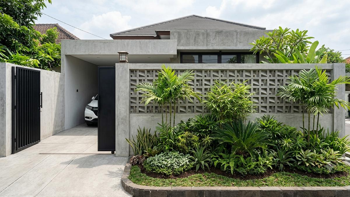 10 Pagar Roster dengan Sentuhan Beton Ekspos untuk Rumah Minimalis: Fungsionalitas Modern