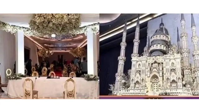 6 Potret Dekorasi Tempat Akad Nikah Atta dan Aurel, Megah dan Elegan