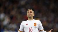 Gerard Deulofeu mengaku puas bisa ambil bagian dalam kemenangan timnya 2-0 atas Prancis pada Rabu (29/3/2017). (AFP / CHRISTOPHE SIMON)