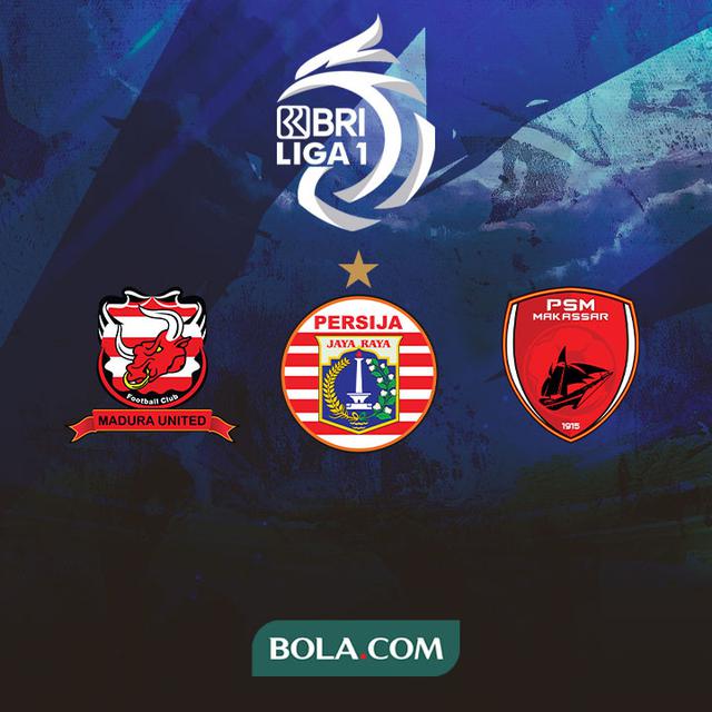 Liga 1 - Logo Madura United, Persija Jakarta, dan PSM Makassar