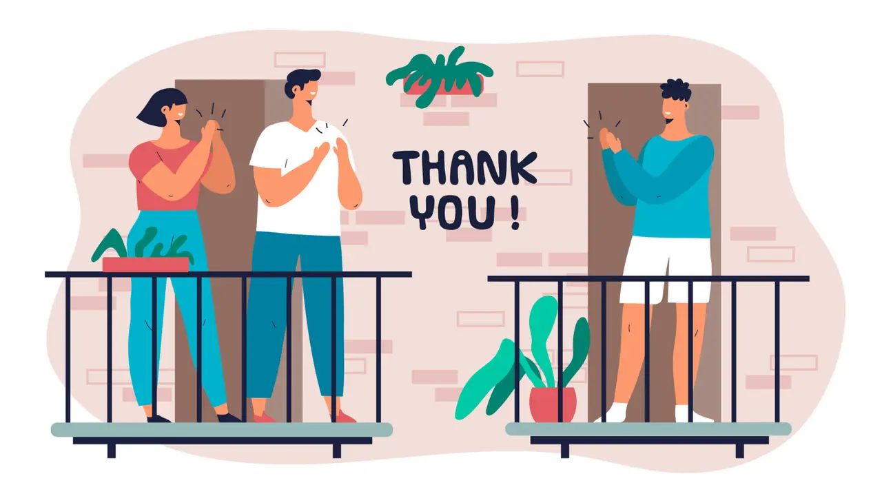 Ilustrasi terima kasih, bertetangga