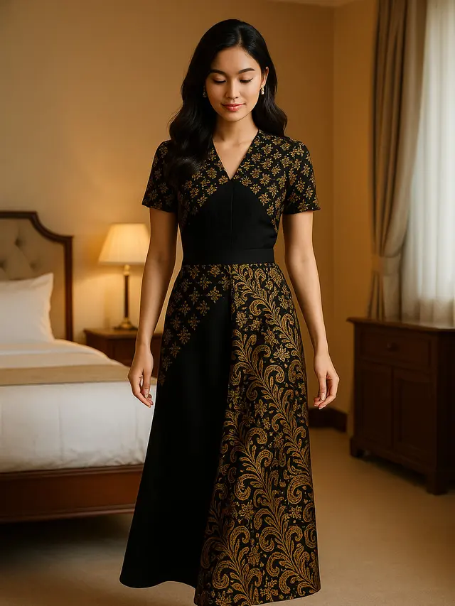 Batik Kombinasi Kain Polos