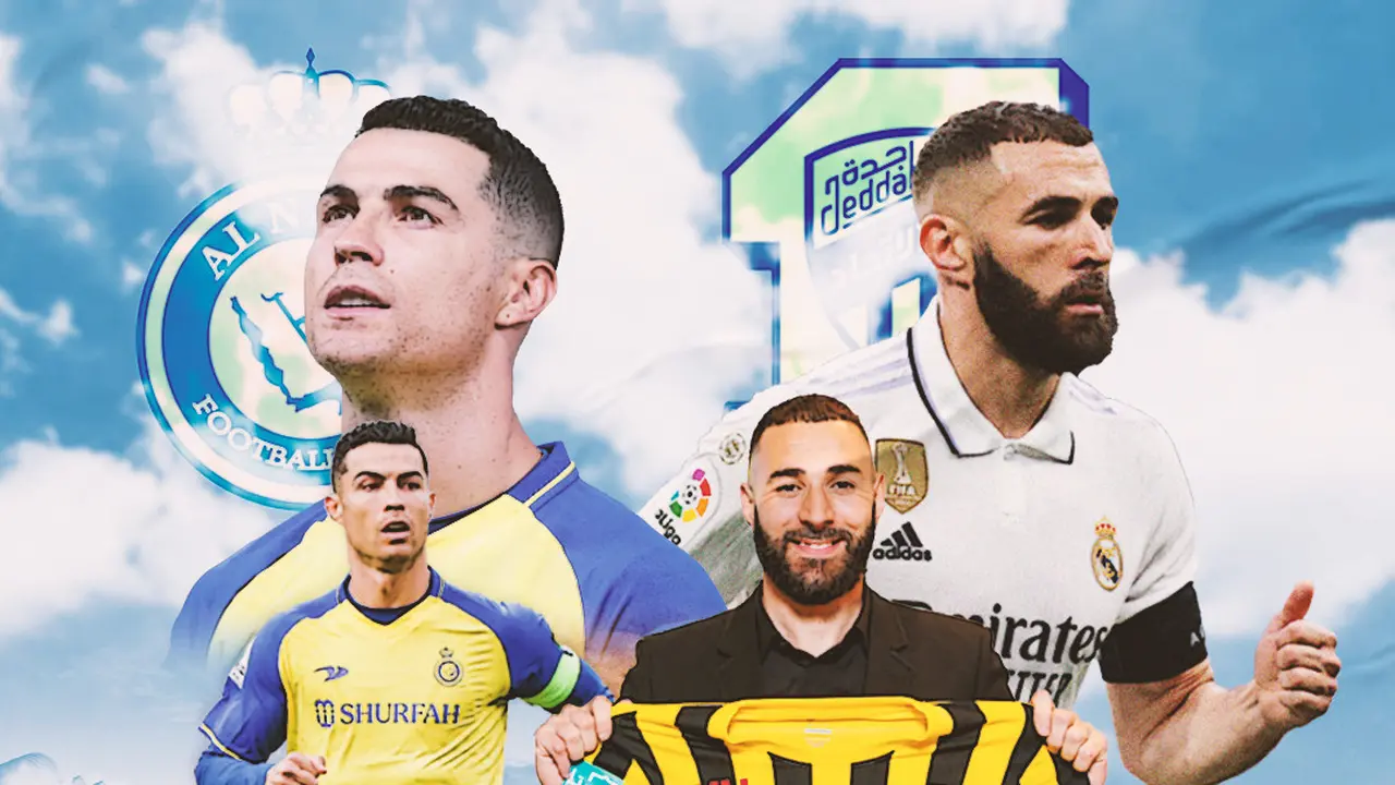 Ilustrasi - Karim Benzema dan Cristiano Ronaldo di Liga Arab