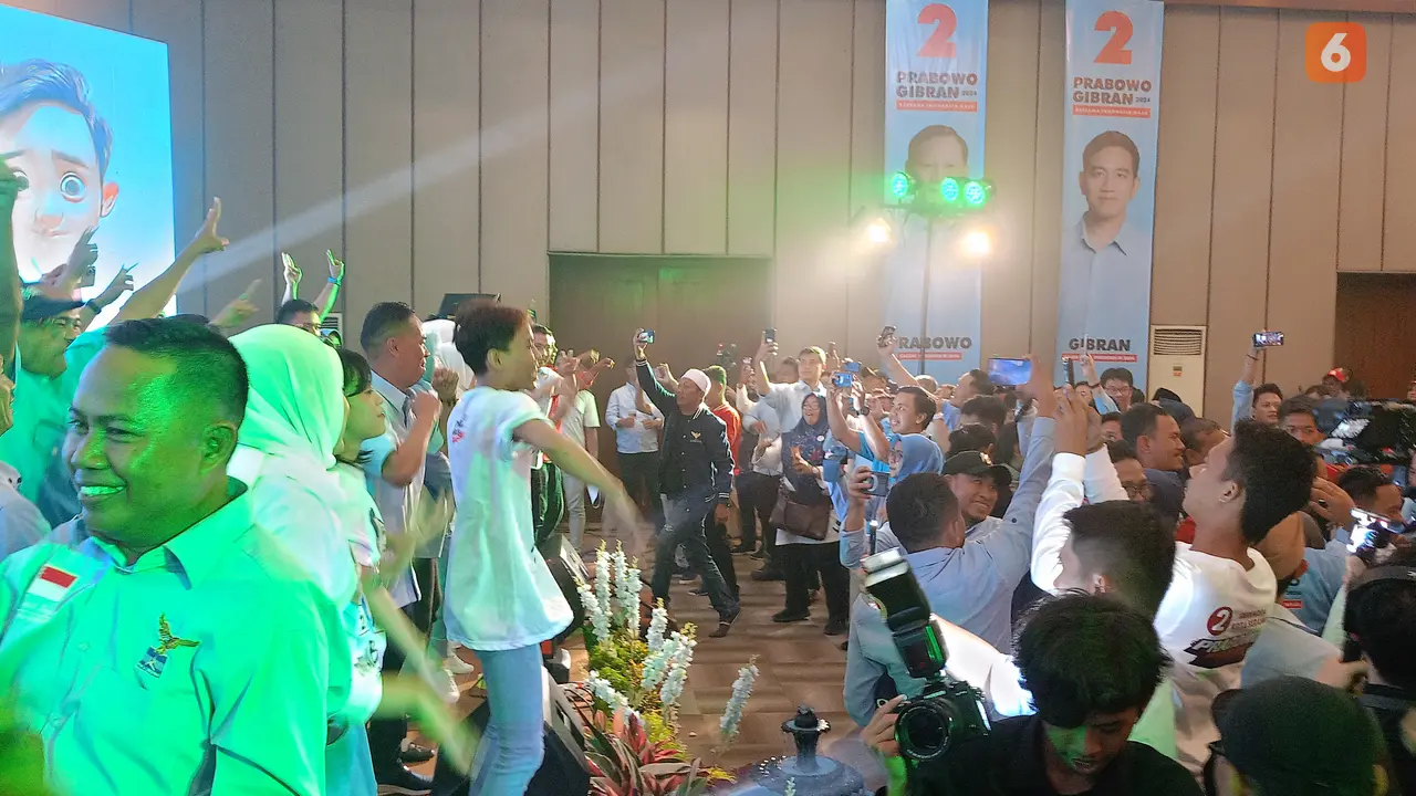 Keriuhan joged Gemoy di acara konsolidasi TKD Banten. (Minggu, 17/12/2023). (Yandhi Deslatama/Liputan6.com).