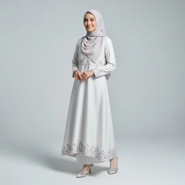 Gamis Warna Cloud Dancer Pantone 2026 untuk Lebaran