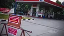 Sejumlah SPBU di Jalan Enggano, Jakarta Utara terlihat sepi tanpa ada aktivitas pengisian bahan bakar premium, (29/8/14). (Liputan6.com/Faizal Fanani)