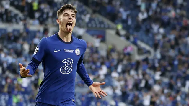 Foto Liga Champions: Robek Gawang Manchester City Kai Havertz Bawa Chelsea Unggul Sementara di Babak Pertama