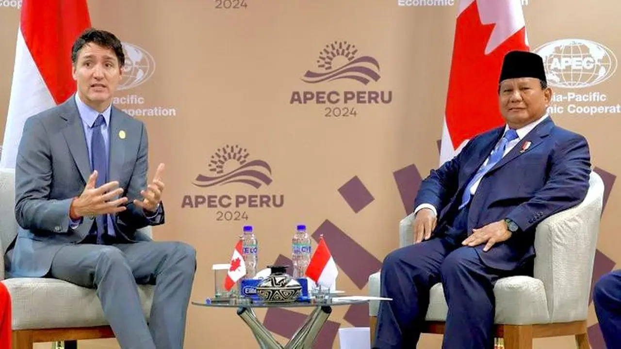 Menteri Koordinator Bidang Perekonomian Airlangga Hartarto mendampingi Presiden Prabowo Subianto pada Pertemuan Bilateral dengan Perdana Menteri Kanada Justin Trudeau. (Dok Kemenko Perekonomian)