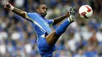Portsmouth's English striker Jermain Defoe kicks the ball during their Premier League match against Middlesbrough at Fratton Park, Portsmouth, on September 13, 2008. AFP PHOTO/Glyn Kirk