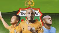 Bhayangkara FC - Sani Rizky, Youssef Ezzejari, Anderson Salles (Bola.com/Adreanus Titus)