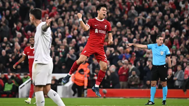 Foto: Gol Perdana Wataru Endo untuk Liverpool, Bawa The Reds Menang Besar atas Toulouse di Liga Europa