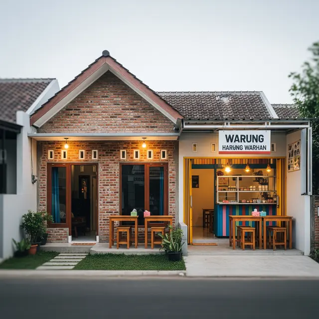 9 Model Rumah Sederhana yang Ada Warung Estetik