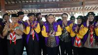 Bupati Pati Sudewo muncul perdana di hadapan publik usai didemo besar-besaran pada 13 Agustus 2025 lalu. (Liputan6.com/ Arief Pramono)