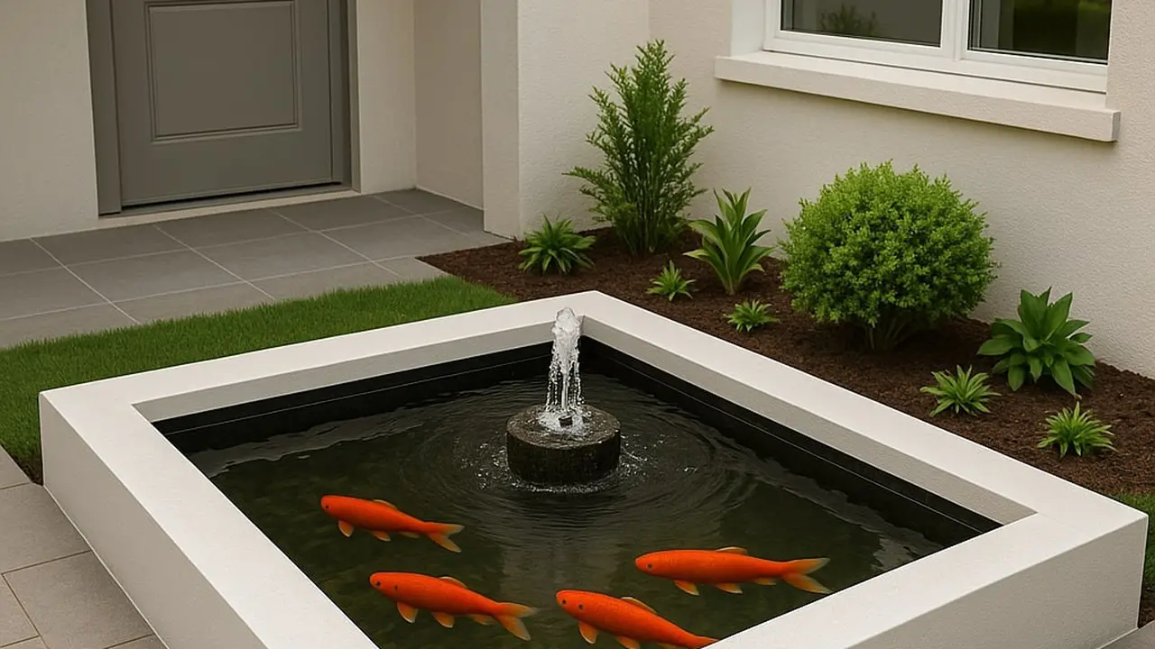 Model Kolam Ikan dan Taman Minimalis di Lahan Sempit