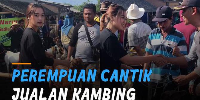 VIDEO: Viral Perempuan Cantik Jualan Kambing di Pasar