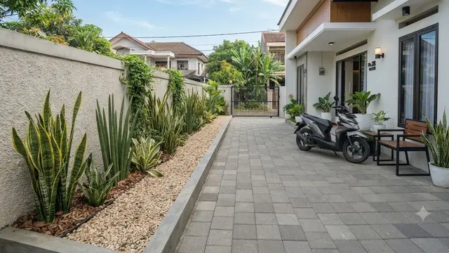 Halaman Depan dengan Bedengan Memanjang (AI Generated)