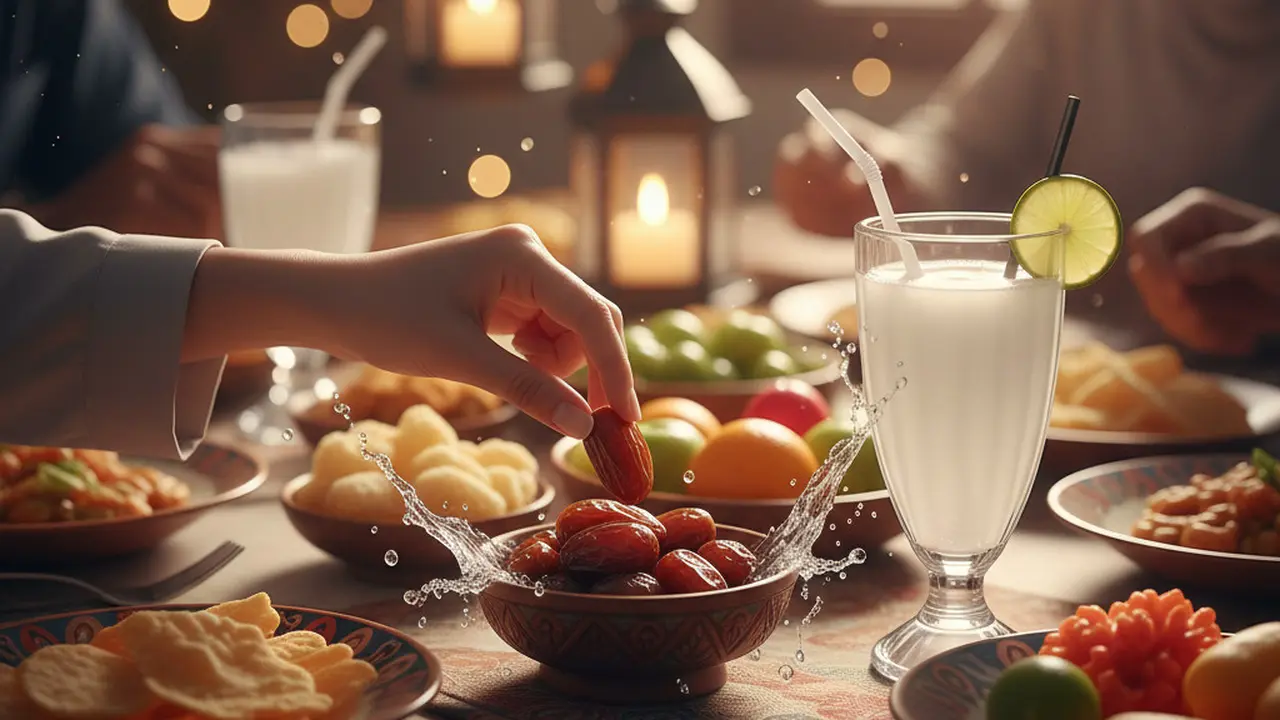 Air Kelapa atau Kurma yang Bagus untuk Buka Puasa. AI