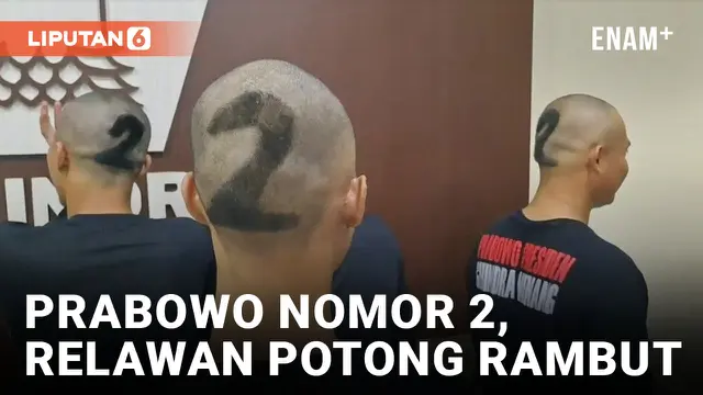 Relawan Prabowo Potong Rambut Berbentuk Angka Dua