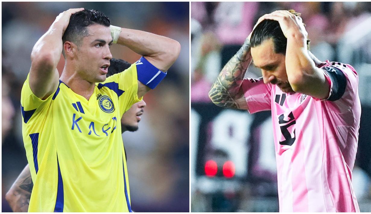 Cristiano Ronaldo dan Lionel Messi sama-sama bernasib apes. Kedua megabintang itu sama-sama tersingkir di Liga Champions klub masing-masing.