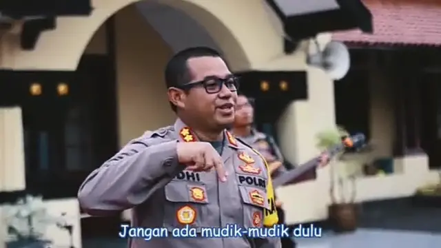 Kapolres Serang, AKBP Edhi Cahyono, dalam video imbauan jangan mudik di tengah wabah Corona. (Istimewa)