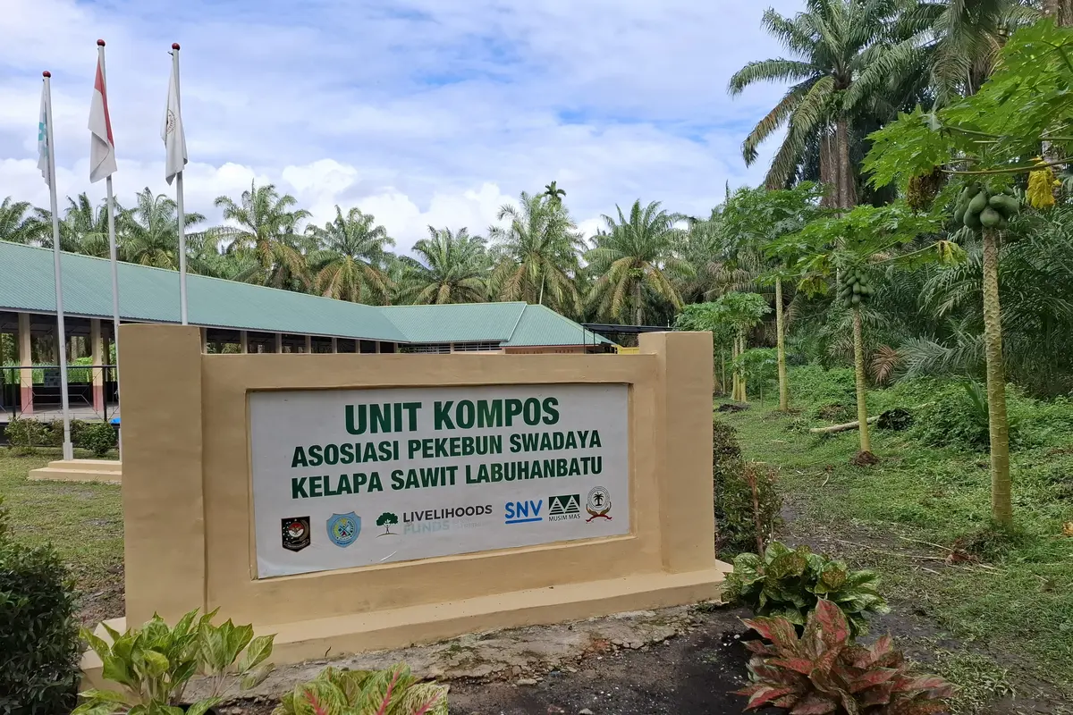 Unit Kompos Asosiasi Pekebun Swadaya Kelapa Sawit LabuhanBatu. (Foto: Liputan6.com/Agustina Melani)