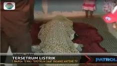 Keluarga hanya bisa meratapi kematian pria bernama Dikin akibat tersengat listrik bertegangan tinggi.
