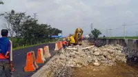 Perbaikan jalan tol Kanci-Pejagan. (Foto: Fiki Ariyanti/Liputan6.com)