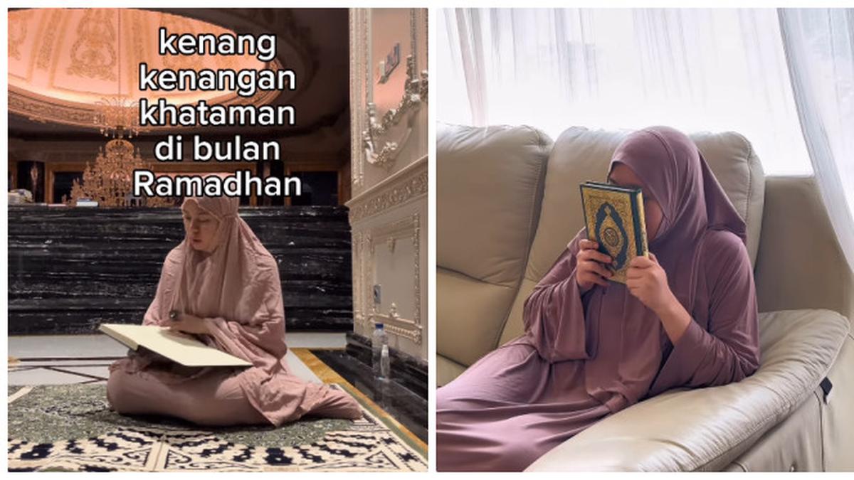 6 Potret Sohwa Halilintar Mengaji Selama Bulan Ramadan, Khatam Al-Quran di Hari ke-25