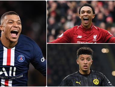 Wonderkid atau pemain muda dengan talenta hebat selalu menjadi incaran klub-klub besar di Eropa, tak ayal pemain dengan status wonderkid ini yang memiliki market value yang sangat tinggi. Berikut Kylian Mbappe dan 5 wonderkid dengan harga transfer selangit. (kolase foto AFP)