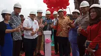 Prioritas Land Indonesia meresmikan pembangunan pondasi K2 Park di Serpong, Senin (29/10/2018).