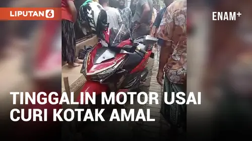 VIDEO: Aneh! Pencuri Kotak Amal Tinggalkan Motornya Usai Beraksi