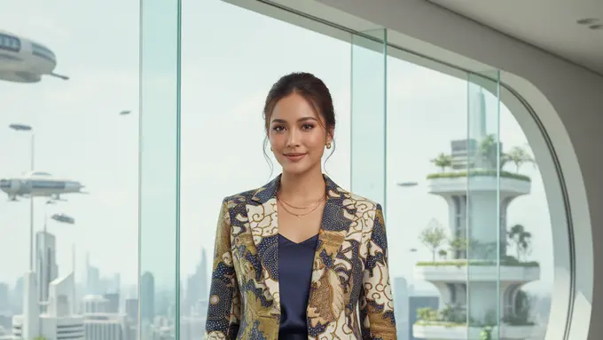 Model Atasan Batik Blazer Kekinian