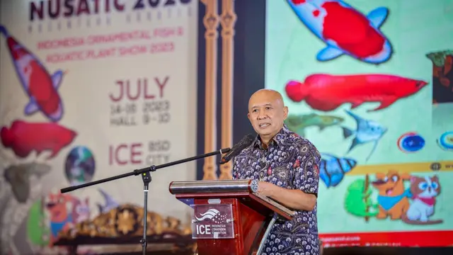 Menteri Koperasi dan UKM Teten Masduki  pada penutupan acara Nusantara Aquatic (Nusatic) 2023: Indonesia Ornamental Fish and Aquatic Plant Show 2023. (Dok Kemenkop UKM)