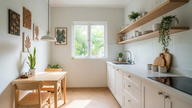 Inspirasi Dapur dengan Kombinasi Kayu dan Warna Putih (AI Generated)