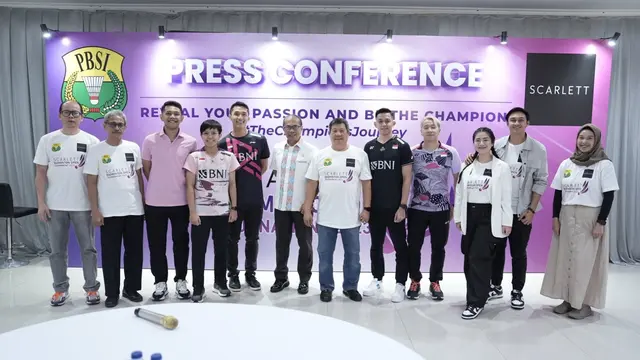 Suasana konferensi pers Scarlett Badminton Open Tournament (SBOT) 2023 di Jakarta, September 2023. (Foto: Dok. Koleksi Pribadi Tim SBOT 2023)