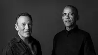 Podcast Bruce Springsteen dan Barack Obama sedang diadaptasi sebagai buku yang akan rilis Oktober. (Associated Press)
