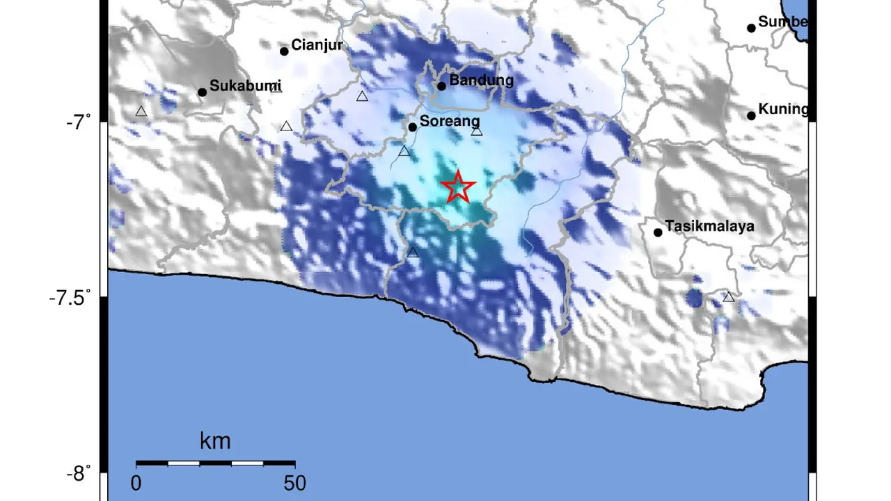 Gempa di Kabupaten Bandung. (Istimewa)