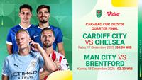 Jadwal Nonton Carabao Cup 2025/26 Perempat Final Tayang di Vidio