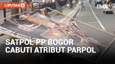 Ratusan Atribut Caleg Parpol di Bogor Ditertibkan Satpol PP