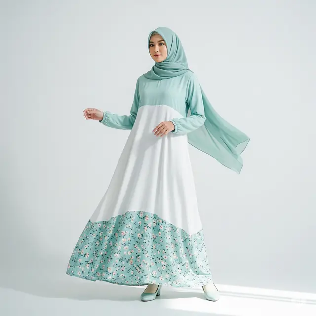 10 Model Baju Gamis Dua Warna Terbaru 2025: Inspirasi Fashion Muslim Kekinian