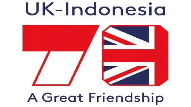 Logo "UK-Indonesia A Great Friendship" untuk peringatan 70 tahun hubungan diplomatik Indonesia-Inggris.