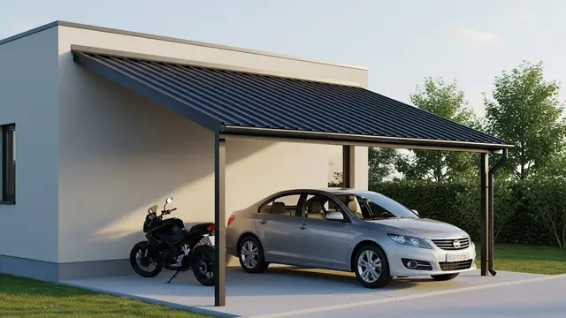Desain Carport Rumah Minimalis untuk 1 Mobil 1 Motor di Lahan 3x5 Meter