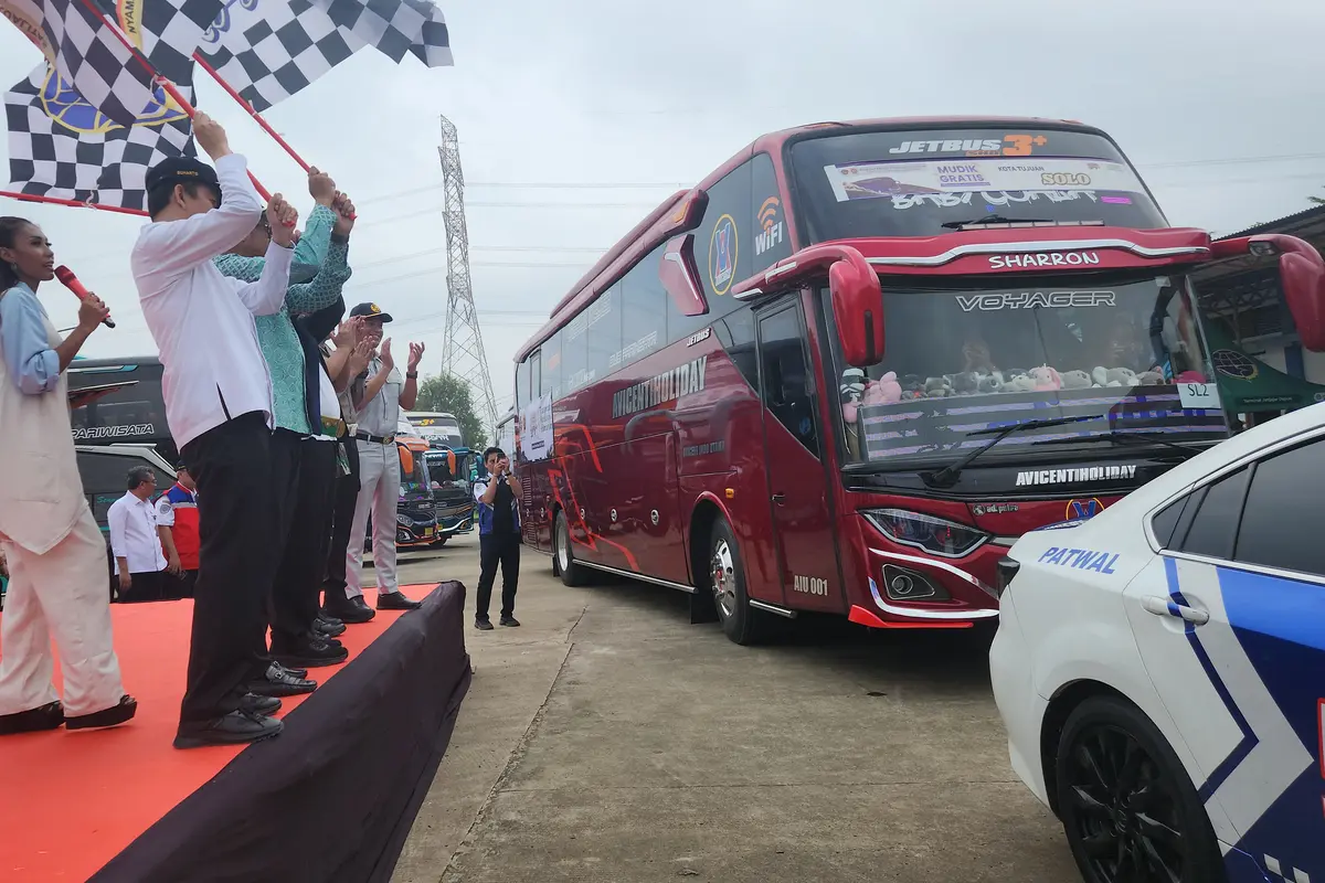 Ribuan pemudik gratis telah diberangkatkan dari Terminal Jatijajar Depok.