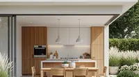Inspirasi Desain Dapur Terbuka Menyatu dengan Taman Belakang. Gemini